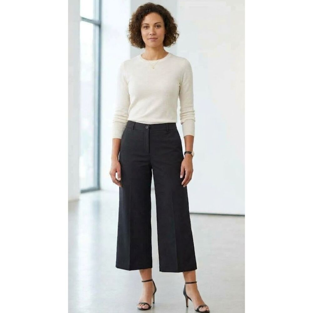 New WHBM White House Black Market High Waist Wide Leg Crop Pant Women's Size 14